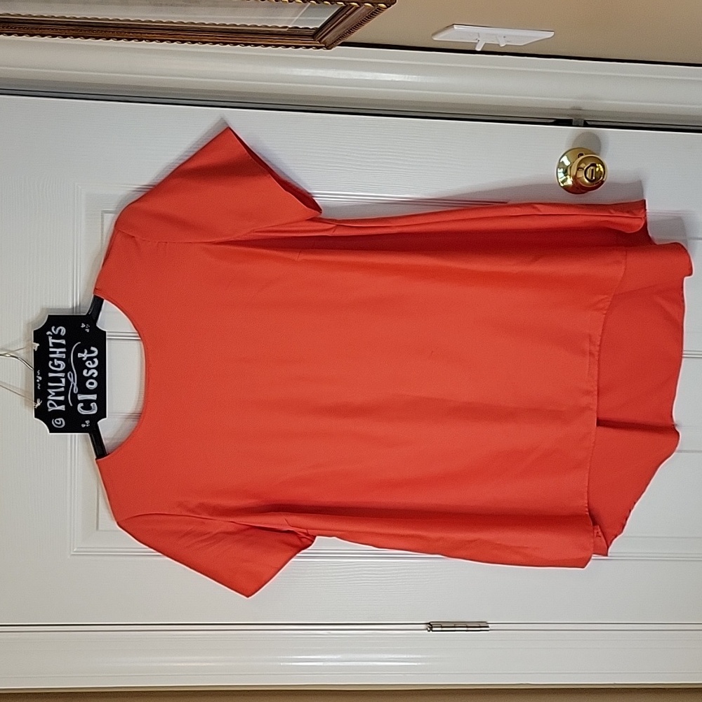 Apt. 9 Short Sleeve Blouse 0X Coral Orange